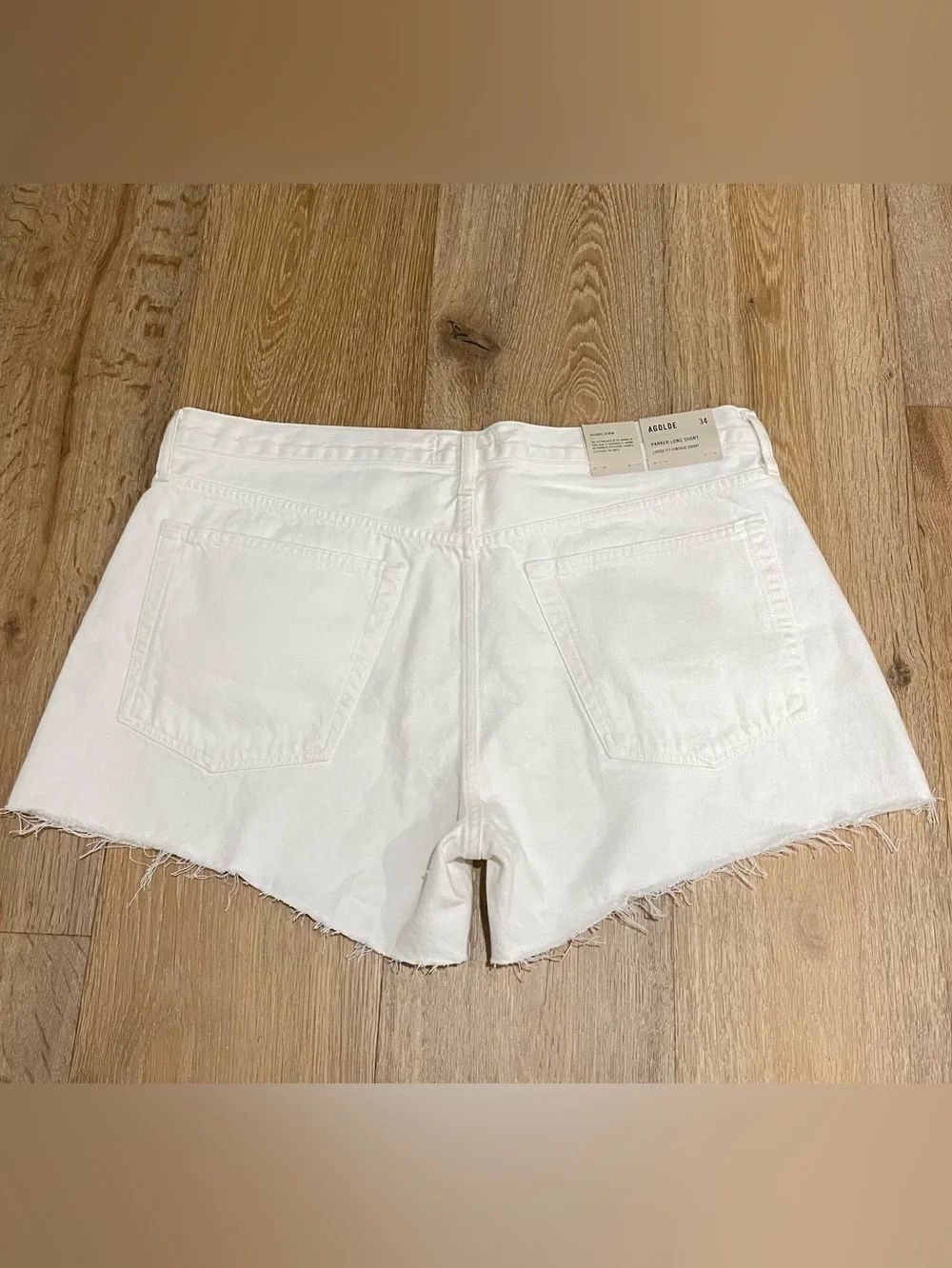 Agolde Parker White Jean Shorts Womens Size 34 Dough New w/ tags